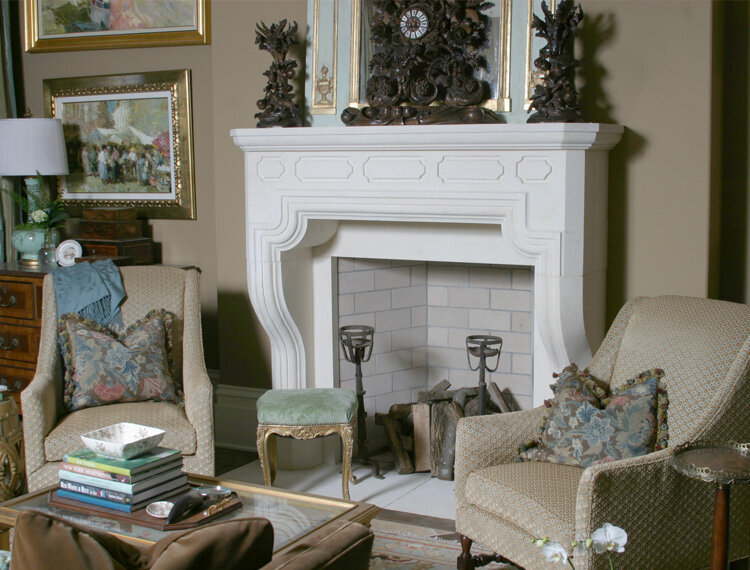 Traditional Cast Stone Fireplace Surround