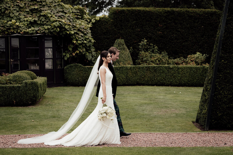 Americans getting married in Scotland Prestonfield House Bride and Groom