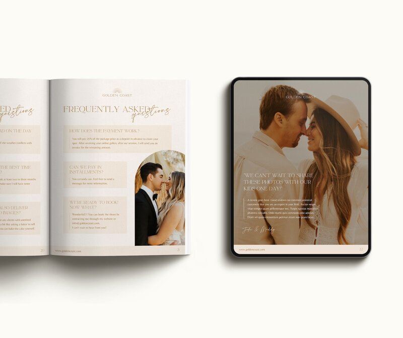 Boho pricing guide template Golden Coast