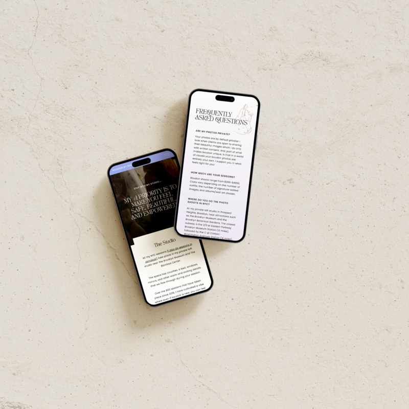 Boudoir by Nomi Mobile phone mockups - session