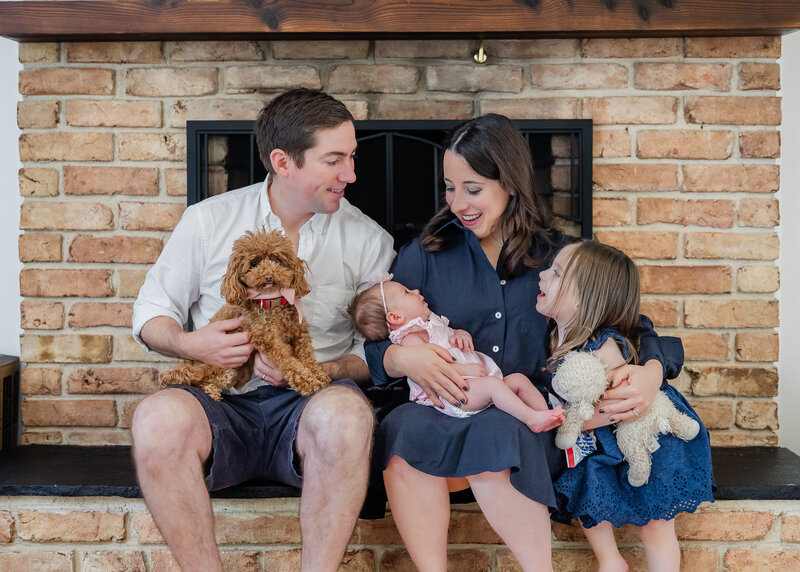 Lifestyle newborn photo session in NJ client's home.