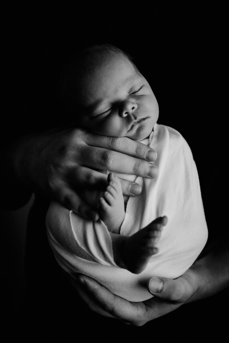 Black and white newborn session