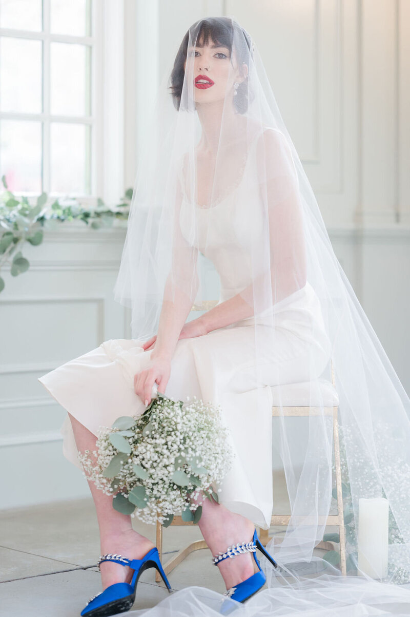 Chapel Length wedding veil tulle