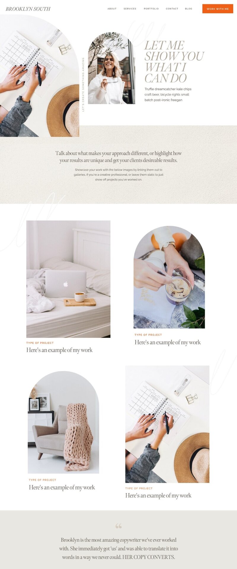 ShowIt Template for Creative Service Providers - Brooklyn South - Portfolio Page