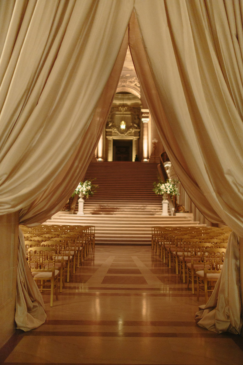 Wedding by Jenny Schneider Events at the San Francisco City Hall. Photo by Larissa Cleveland Photography.