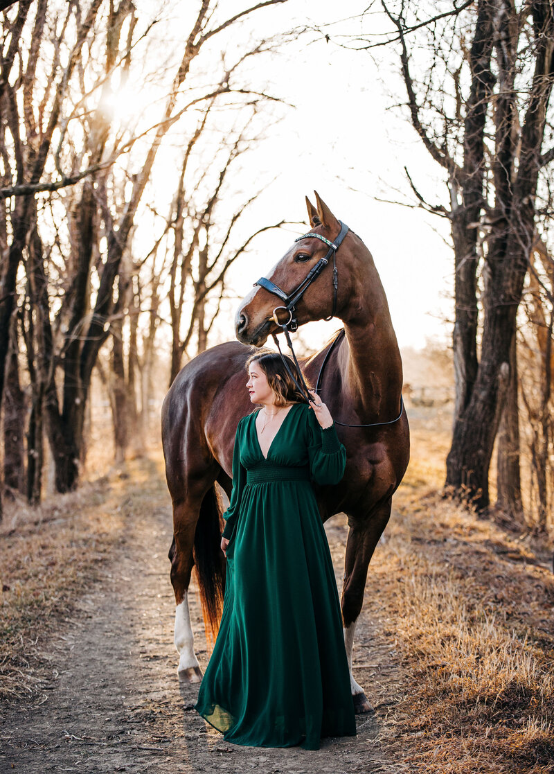 senior graduate with horse
