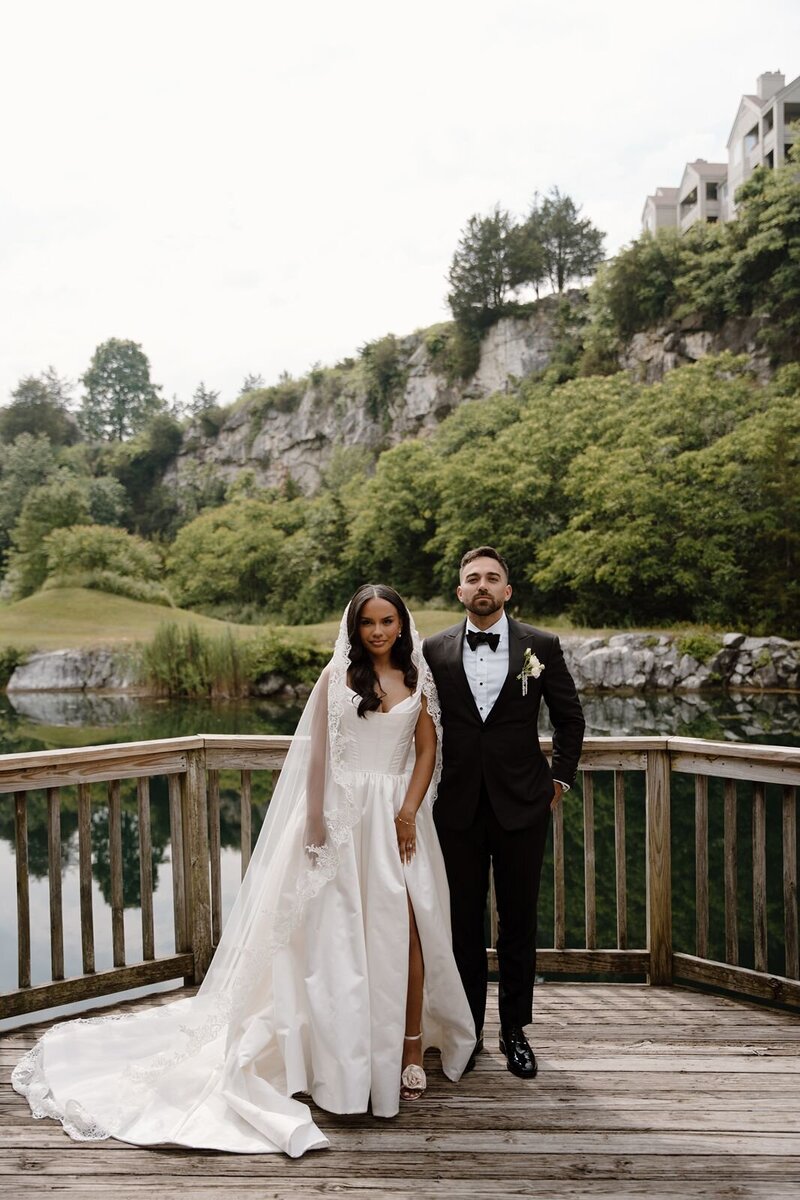 new jersey wedding couple by lake