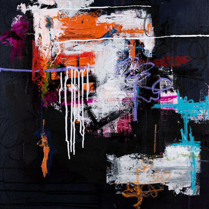 Christen-Horner-Art-Austin-Texas-OriginalPainting-2024-I-Draw-The-Line-24x24-Abstract-Black-Colorful