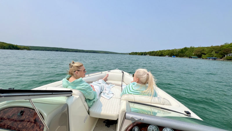 Jane and Jodi on Boat