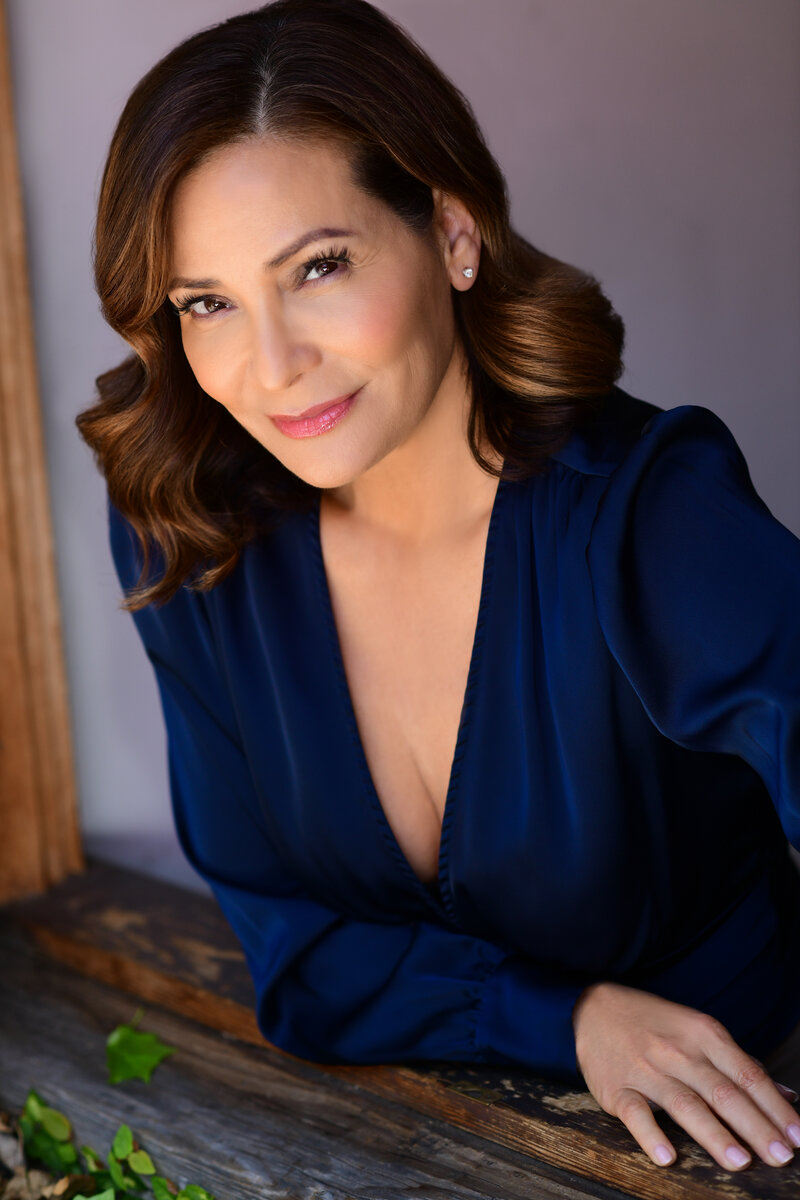 Portrait of Constance Marie, actress best known for George Lopez and Selena, advocate for reproductive justice, and founding board member of Latinas Acting Up.