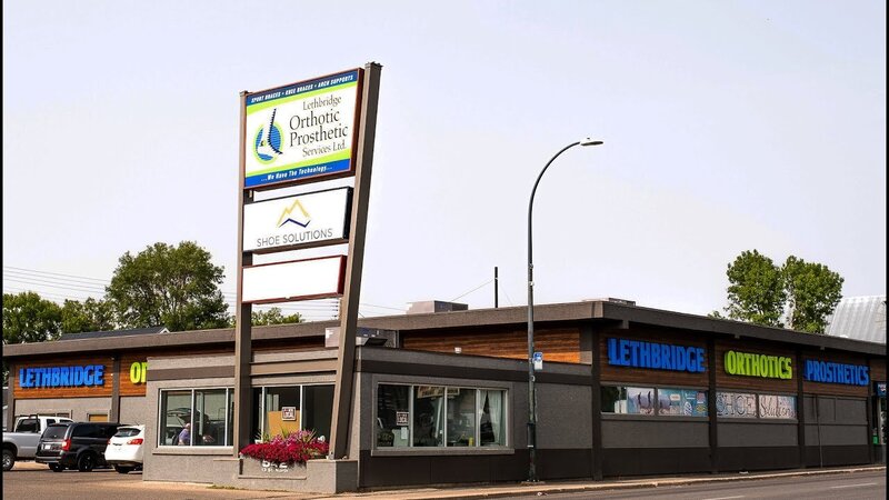 Image of the exterior of Lethbridge Orthotic-Prosthetic Services facility in Alberta, Canada.