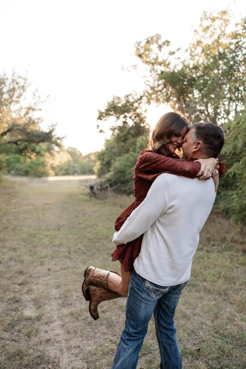 Engagement photo session at Airfield Falls in Fort Worth. Photographed by Josie Smith of Moxie Artistry, a wedding photographer in Dallas Fort Worth.