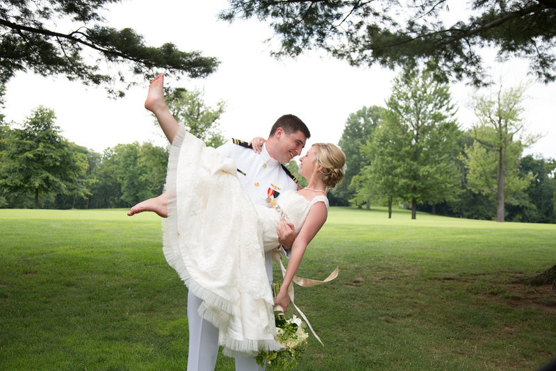 Men in Uniform wedding picture