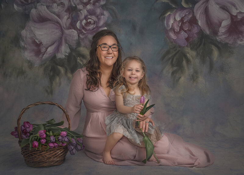  "A beautiful Mommy and Me studio portrait session, capturing the loving connection between mother and child in a professional studio setting in Ottawa."