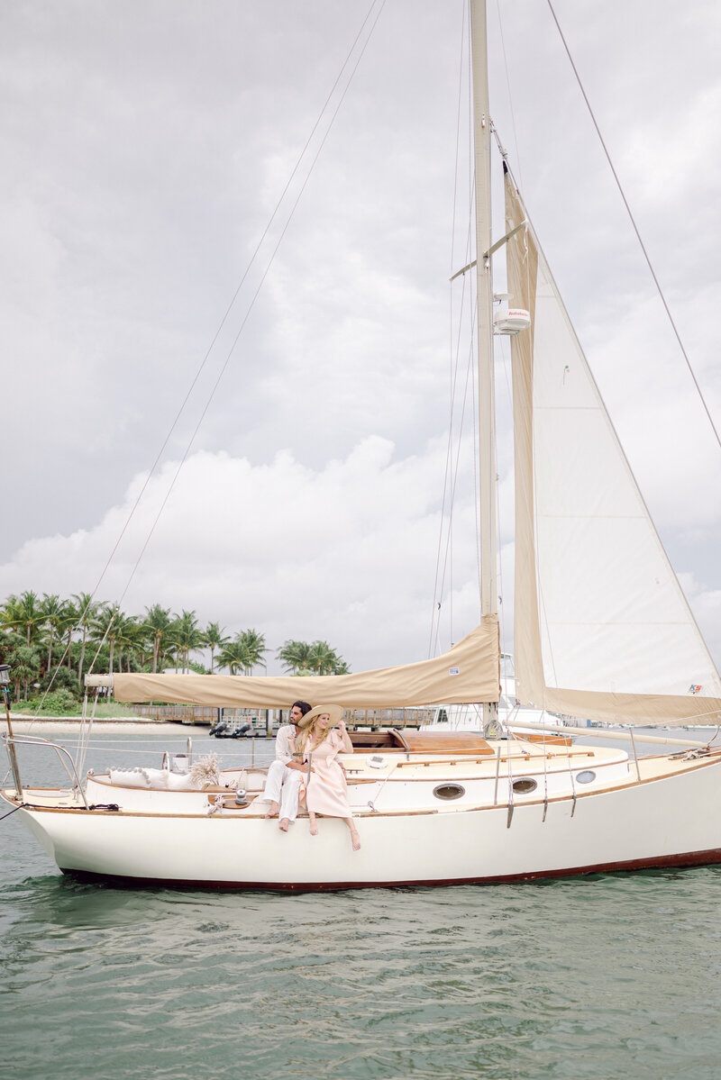 Sailboat engagement by Miami Elopement Photographer