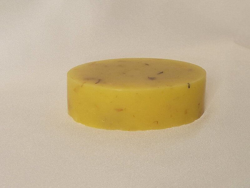 Single bar of honey rose oatmeal soap made from scratch at Berry and balm in Tacoma, Washington