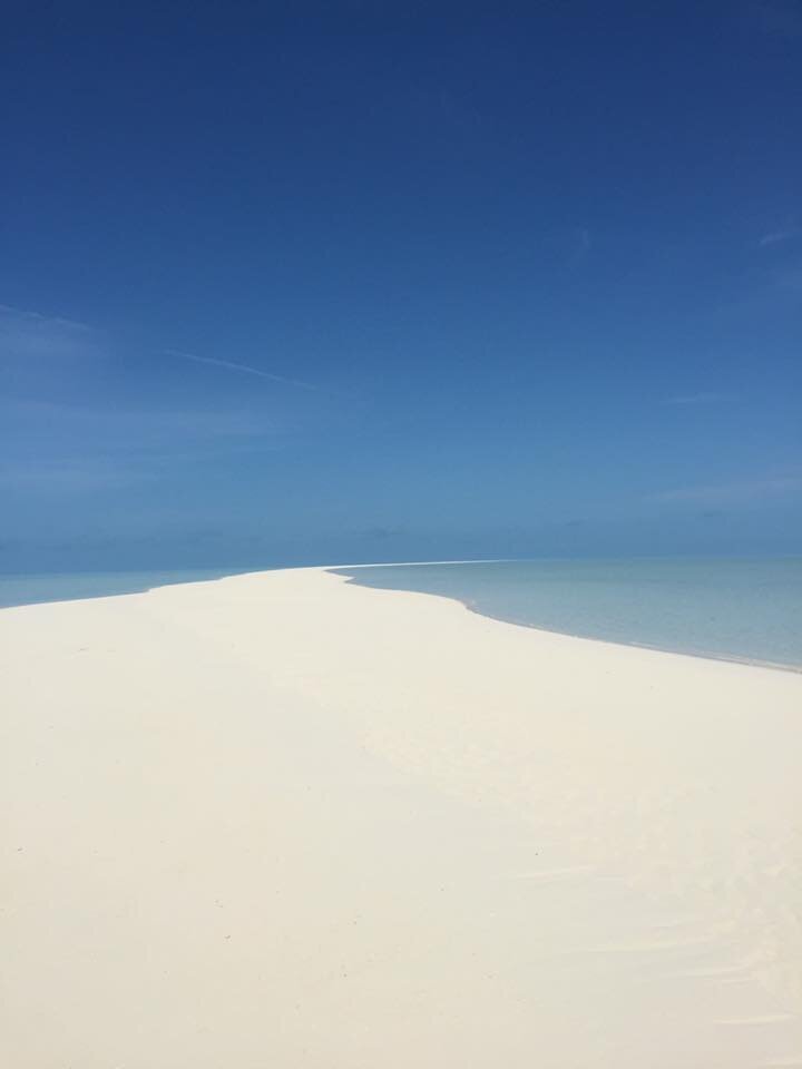 One of Aqua Shores 45ft powerboats docked on a sandy beach