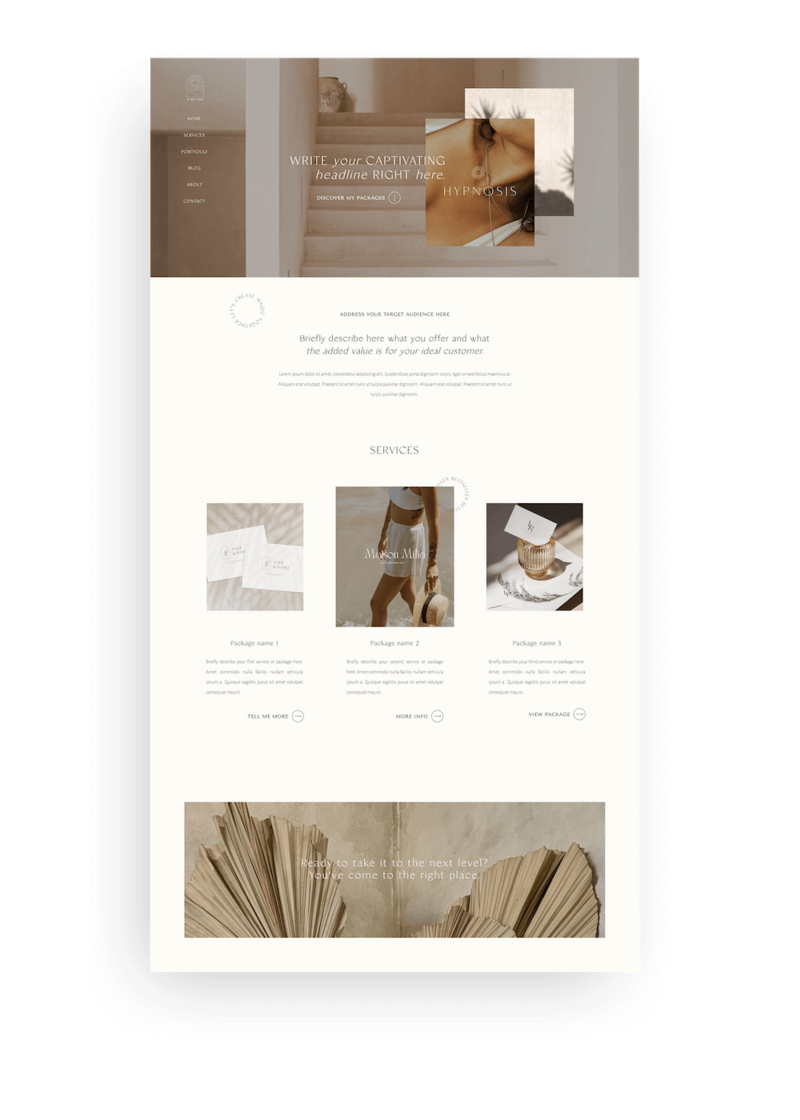 Showit website template voor interieur designers