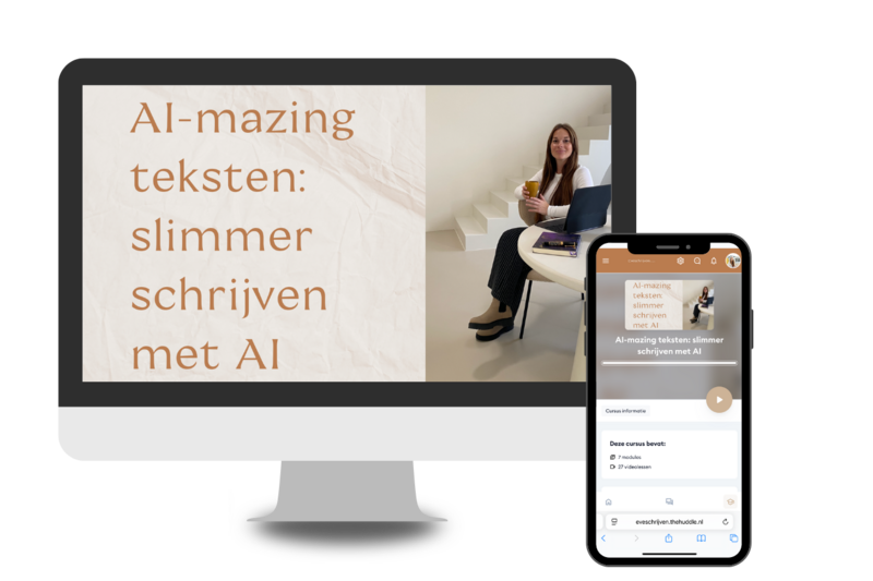 Voorbeeld van omgeving online cursus AI-mazing teksten: slimmer schrijven met AI