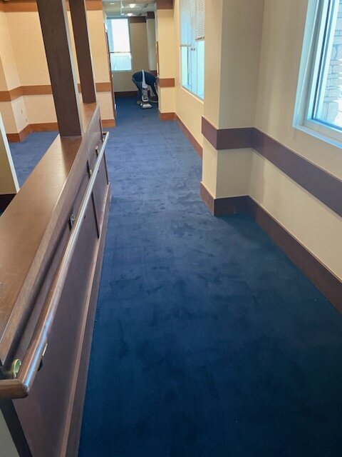 Floor Tech Blue Carpet Tile Hallway