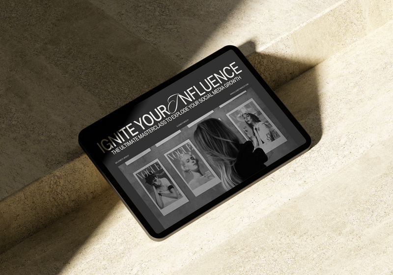 Digital workbook mockup for female entrepreneurs designed to elevate online presence and brand influence