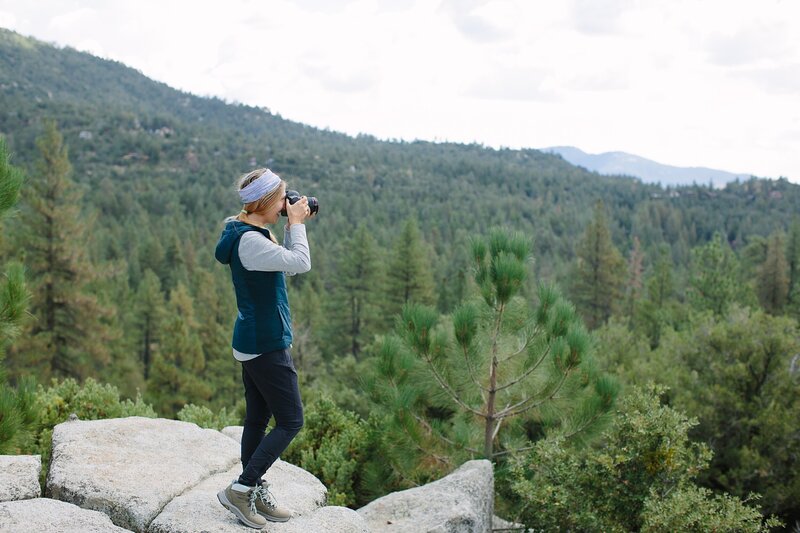 California elopement photographer takes pictures on mountain edge