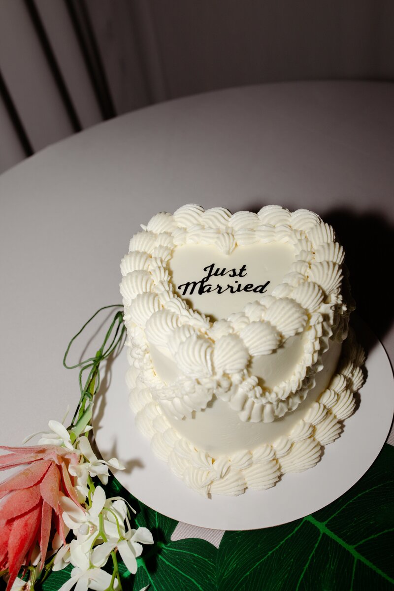Just married wedding cake