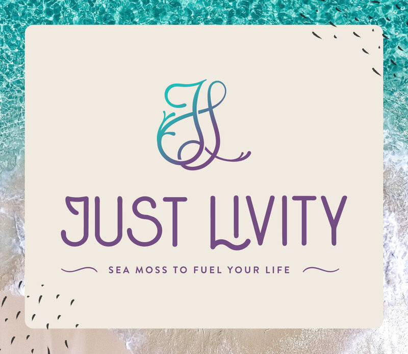 Just Livity logo on a tropical background.