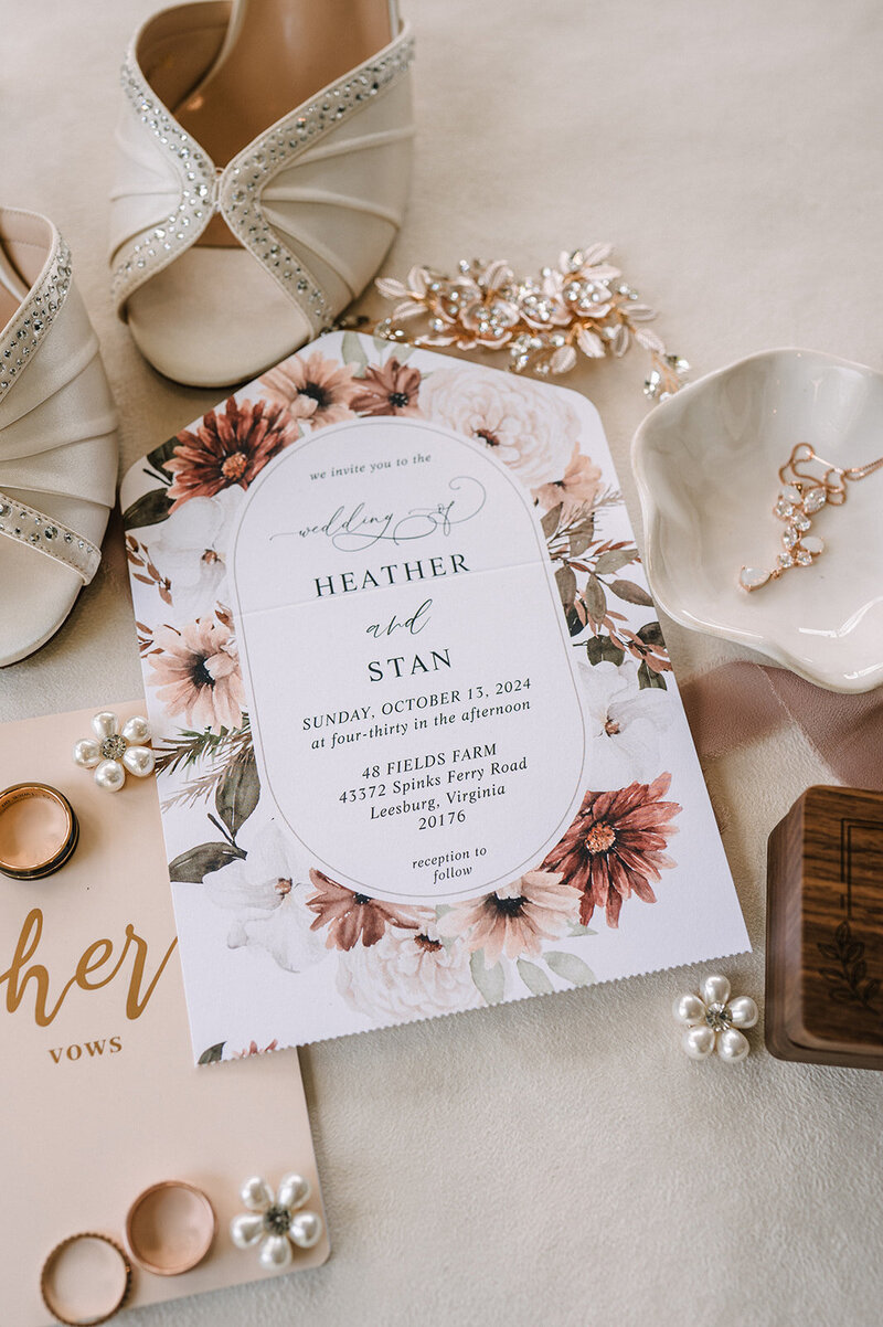 Leesburg Virginia wedding invitation