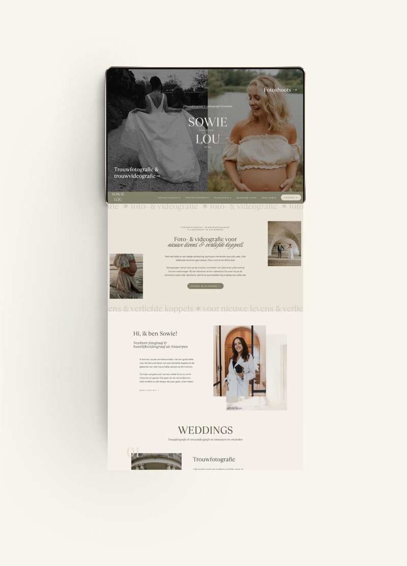 Showit website Sowie Lou Photo & Films