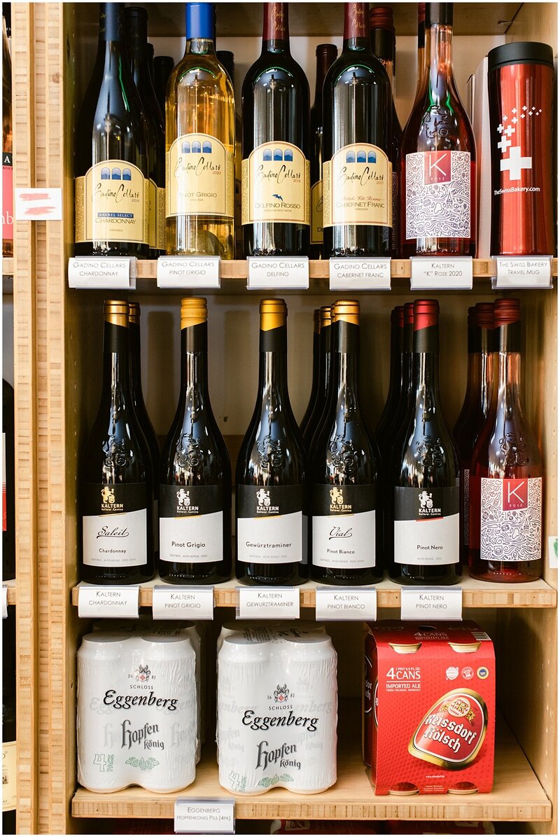 Large selection of imported wine and beer