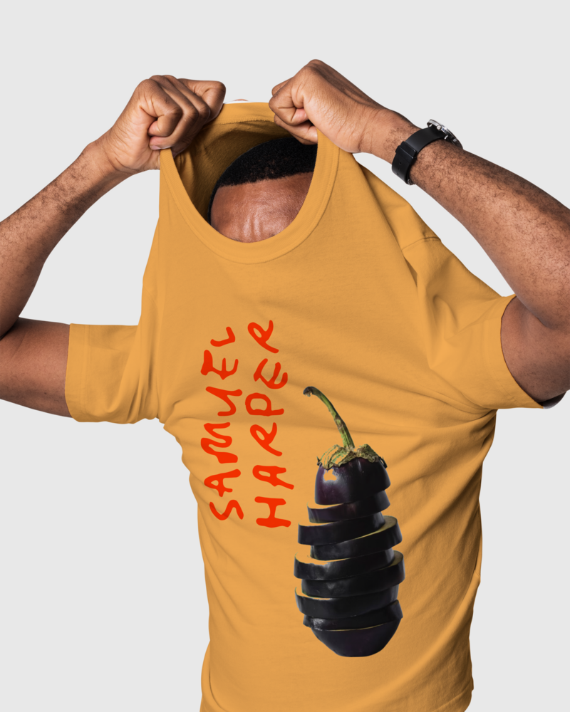 merch tshirt mockup for samuel harper