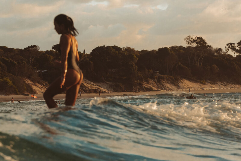woman getting out of the sea