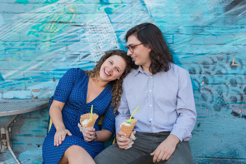 Hampden Baltimore, Maryland engagement photos at The Charmery with ice cream by Christa Rae Photography