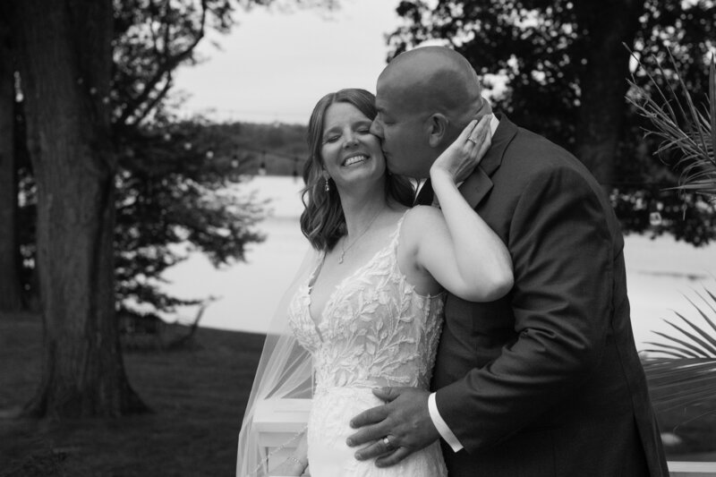 Intimate wedding moment at North Shore House on Swartswood Lake, Newton NJ wedding photography
