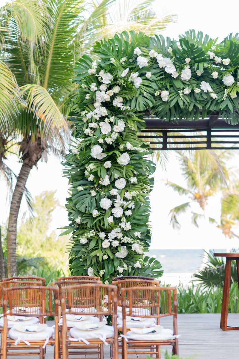 floral ceremony setup