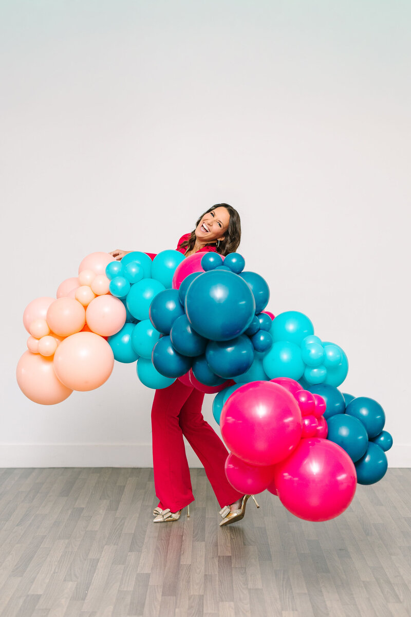 Premium Hello Kitty pink balloon arrangement for a girl by Raleigh Balloons, perfect for stylish event décor and rentals.