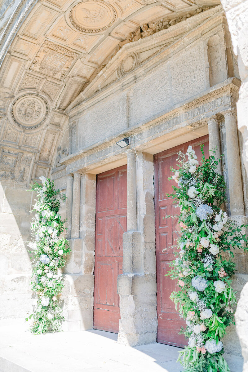 Morgane Ball photographer Wedding Chateau de Champlatreux Paris France  ceremony church flower decoration