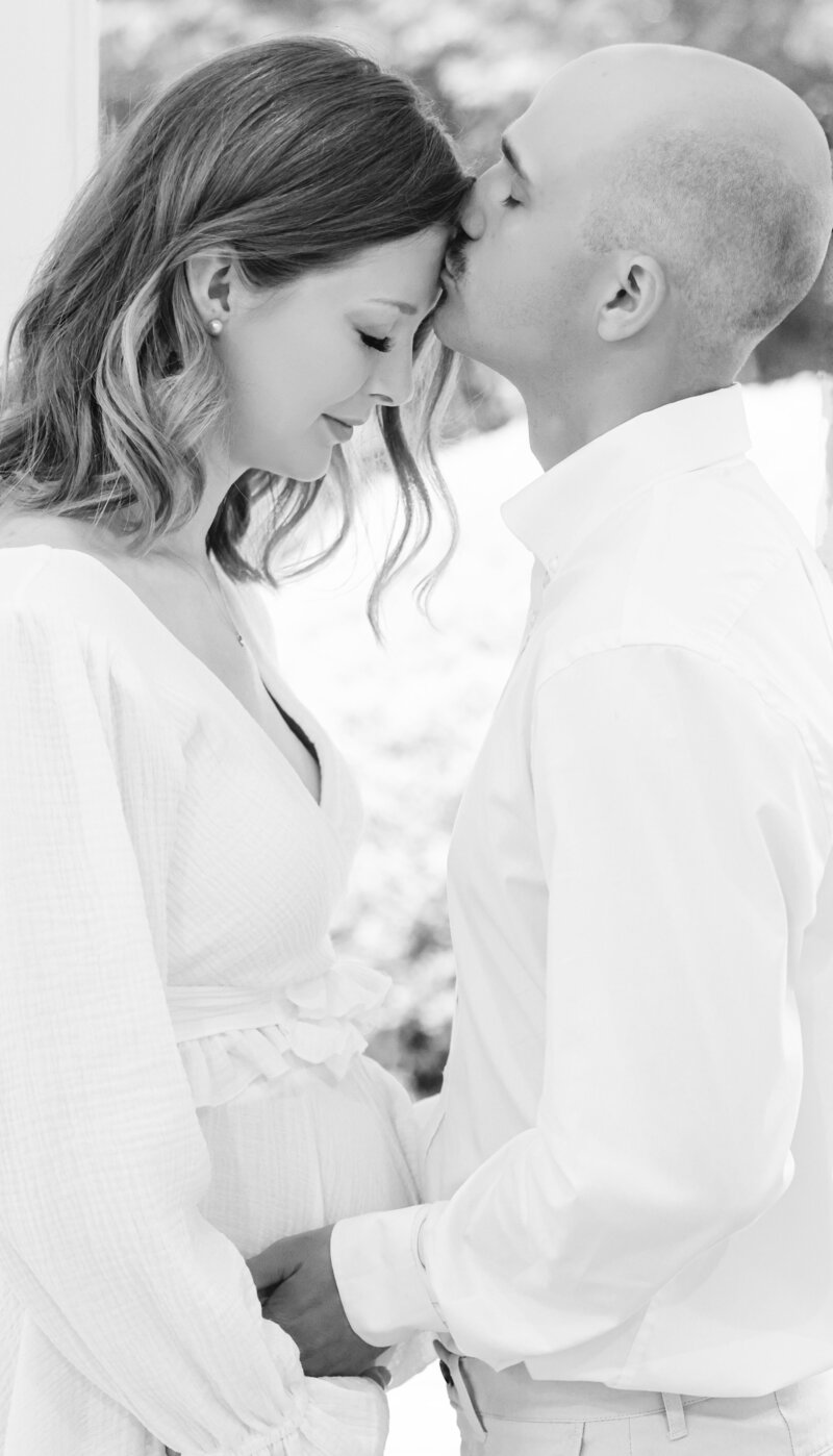 sweet husband and wife embrace
