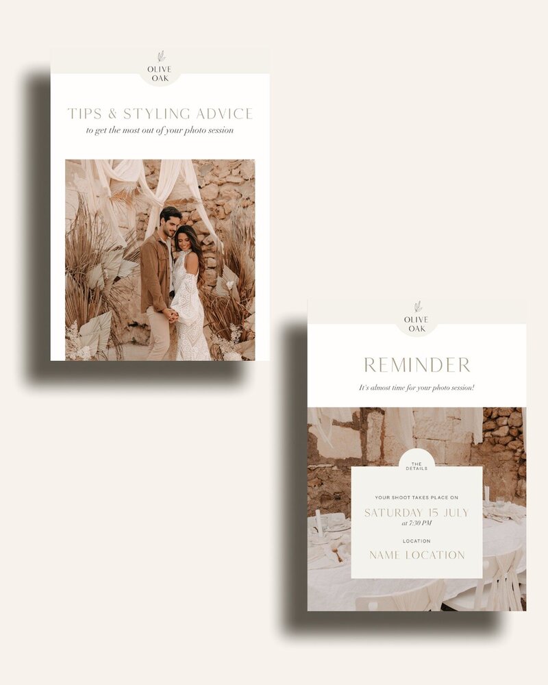 Elegant Flodesk templates for photographers Olive Oak 3