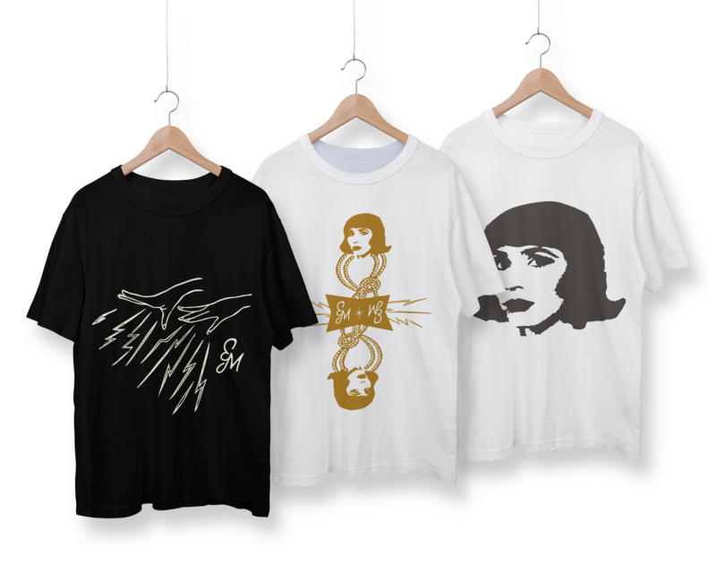 tshirt merch mockup for elizabeth messick the siren of magic