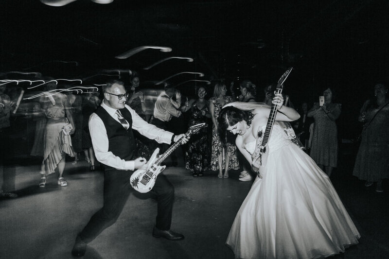 Birmingham party wedding with neon sign