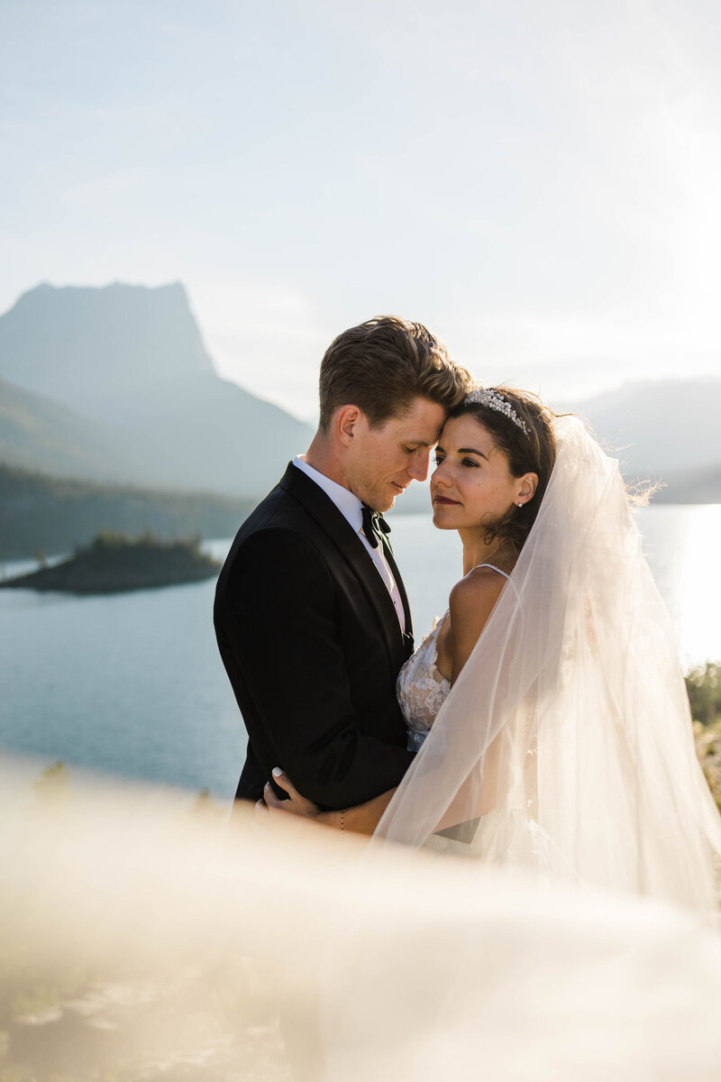 intimate wedding day bride and groom portraits in montana