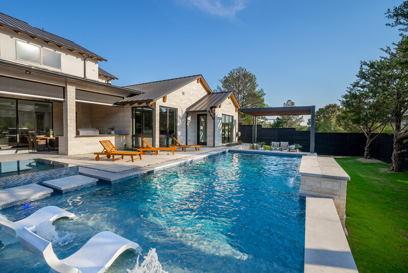 Modern luxury custom home with pool in Southlake, Texas