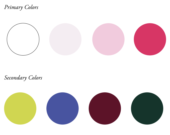 Custom color palette for Confetti, Bold Wedding Planner & DJ Branding
