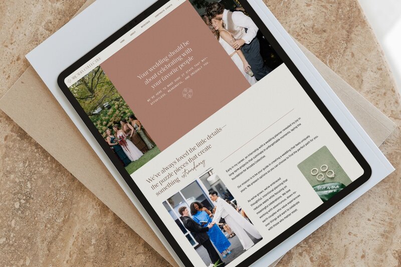 Elegant Details Showit website on ipad