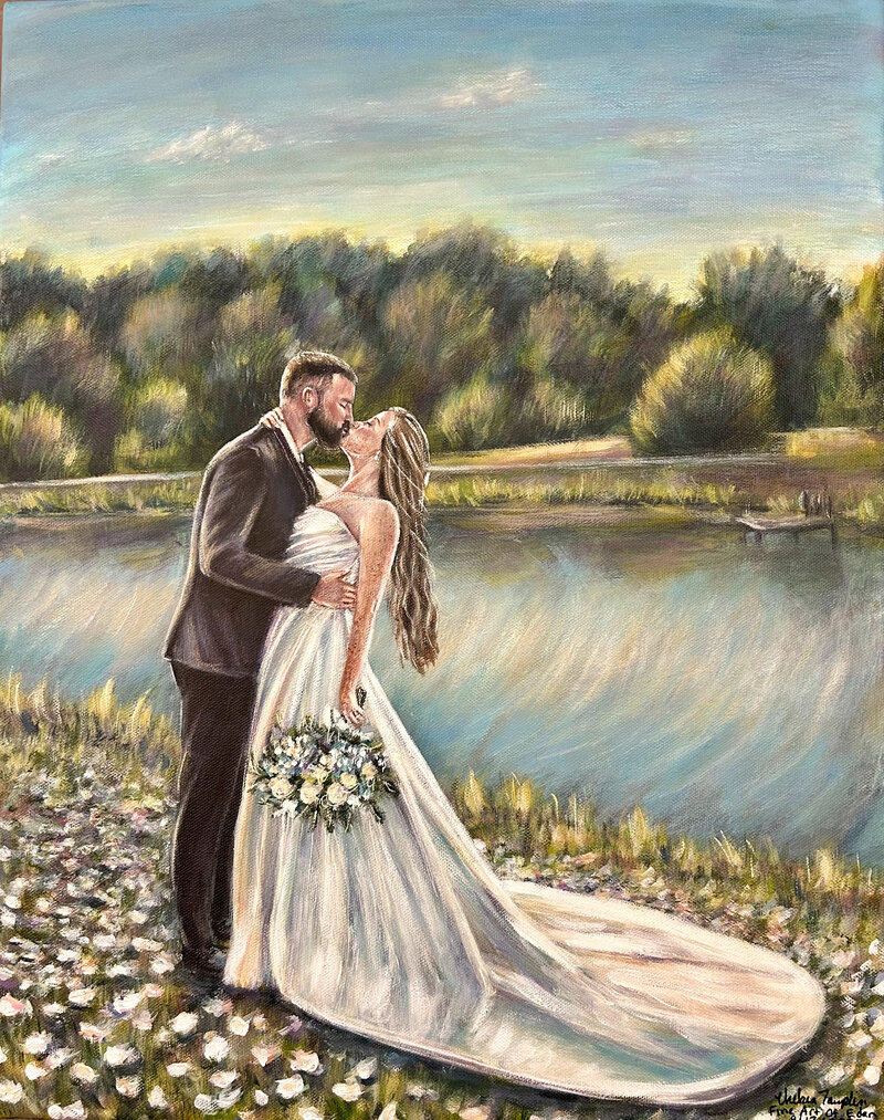 Live Wedding Painting at Shawnee Stems Flower Barn in Creal Springs IL