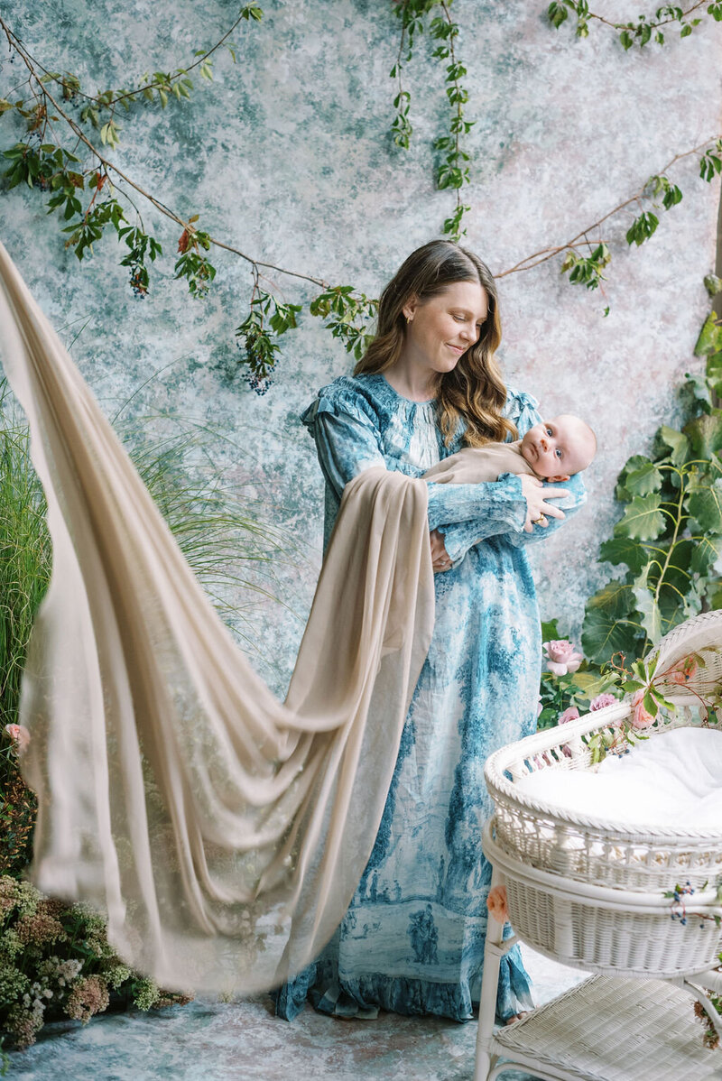 richmond family photography | mother and baby in styled studio portrait setting