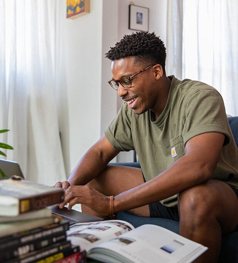 Man working on laptop