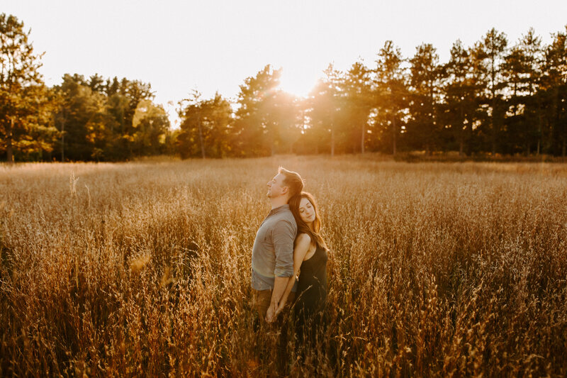 Sunset Wisconsin Engagement Session in Field-1